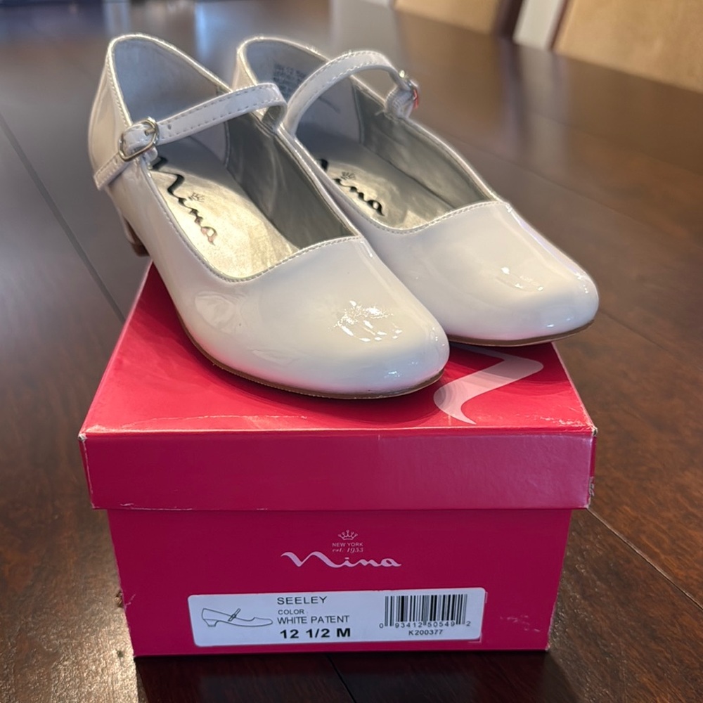 Nina Kids White Patent Mary Jane Shoes